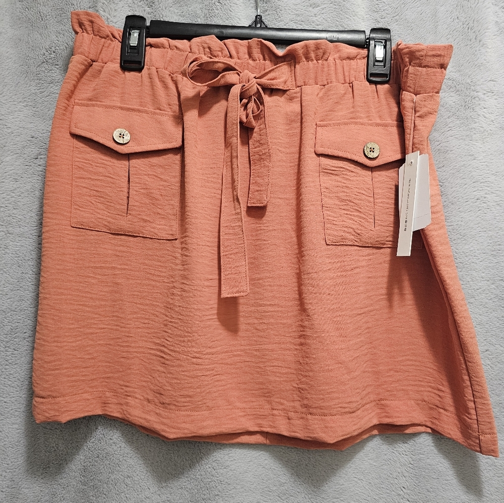 Joe B by Joe Benbasset Coral Elastic Waist Skirt Juniors Size XL